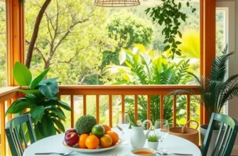 A picturesque landscape featuring an abundance of organic fruits and vegetables, illuminated by soft sunlight.