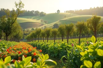 Vivid display of organic fruits and vegetables in a natural setting.