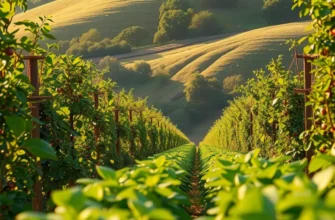 A serene organic environment with abundant harvest and soft lighting.