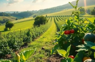 A scenic field blooming with fresh produce, embodying the essence of mindful eating.