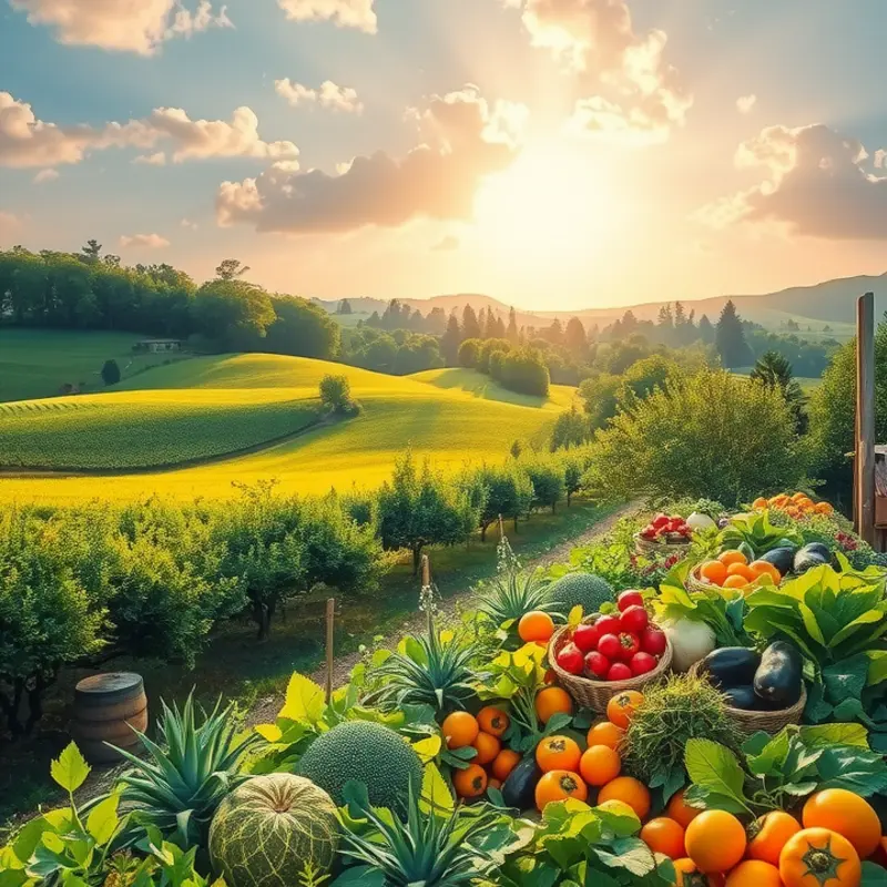 A vibrant, sunlit field showcasing the abundance of nature.