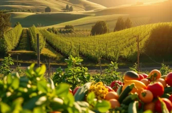 A sunlit field with fresh produce, representing healthy nutrition resources.