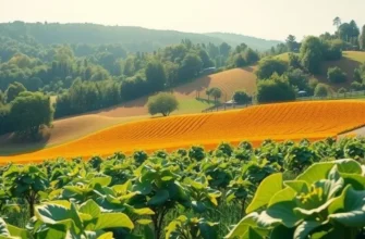 A scenic field of vibrant vegetables and fruits showcasing healthy organic growth.
