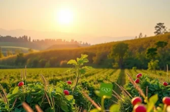 A scenic view of an organic landscape showcasing plentiful fruits and vegetables, focused on bone health.