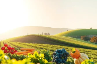 A vibrant natural scene with healthy fruits and vegetables representing nutrient transport.