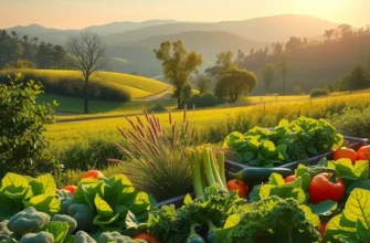 Lush orchard featuring a variety of fruits and vegetables, illustrating the essence of healthy nutrition.