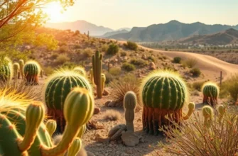 A panoramic view of a desert landscape, highlighting the natural array of vibrant produce and landscapes.