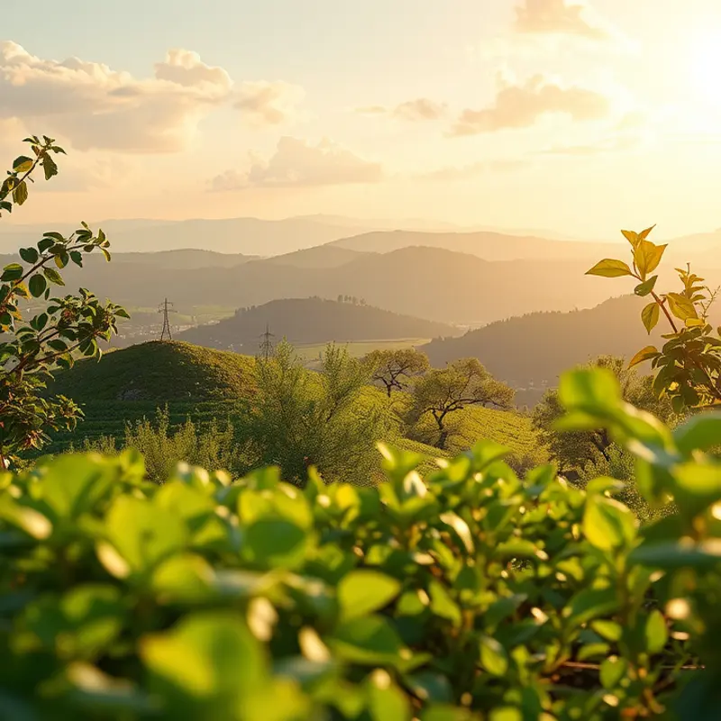 A vibrant sunlit field that symbolizes a rich and natural food environment.