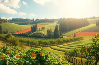 A sunlit landscape revealing the vibrant colors of vegetables and fruits, embodying a connection to nature and emotional health.