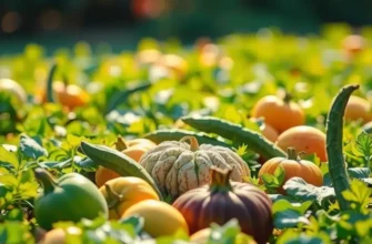 A natural organic landscape showcasing the beauty of fresh produce in a sunlit environment.