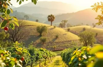 A picturesque sunlit field teeming with healthy fruits and vegetables.