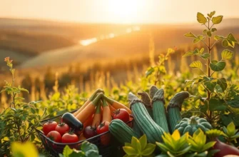 A beautiful landscape representing the harmony of nature and healthy nutrition.