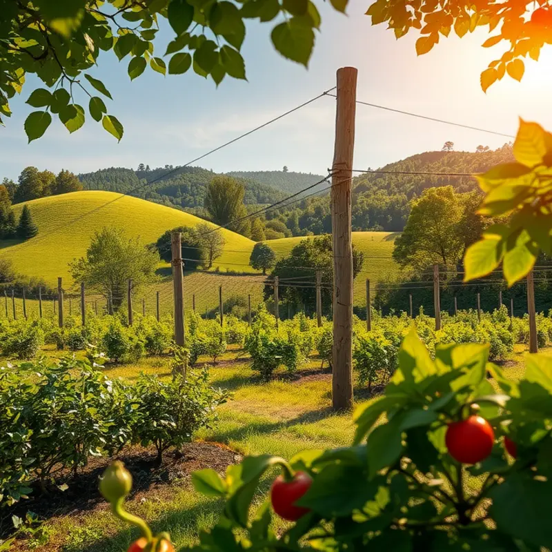 An inviting sunlit orchard that captures the essence of natural cooking.