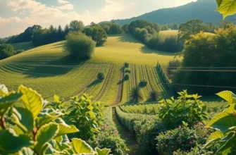 A scenic green field abundant with fresh produce, representing the beauty of natural food.