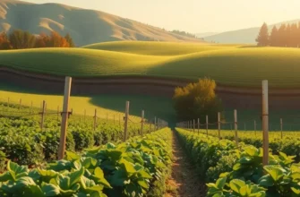 A serene landscape depicting healthy fruits and vegetables in a vibrant orchard.