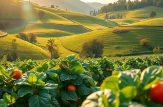 A beautiful natural landscape with organic produce highlighting healthy nutrition.