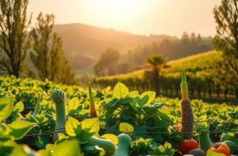 Photorealistic orchard landscape highlighting fruits and vegetables for healthy skin.