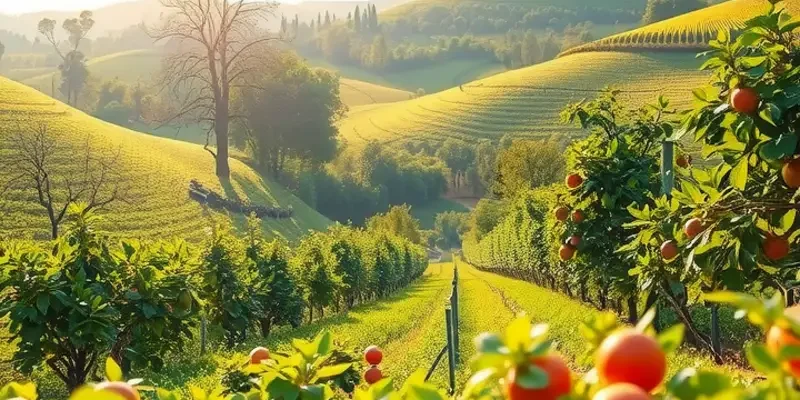 A sunny landscape illustrating a variety of fresh herbs and vegetables flourishing in a bright, natural environment, symbolizing wellness.