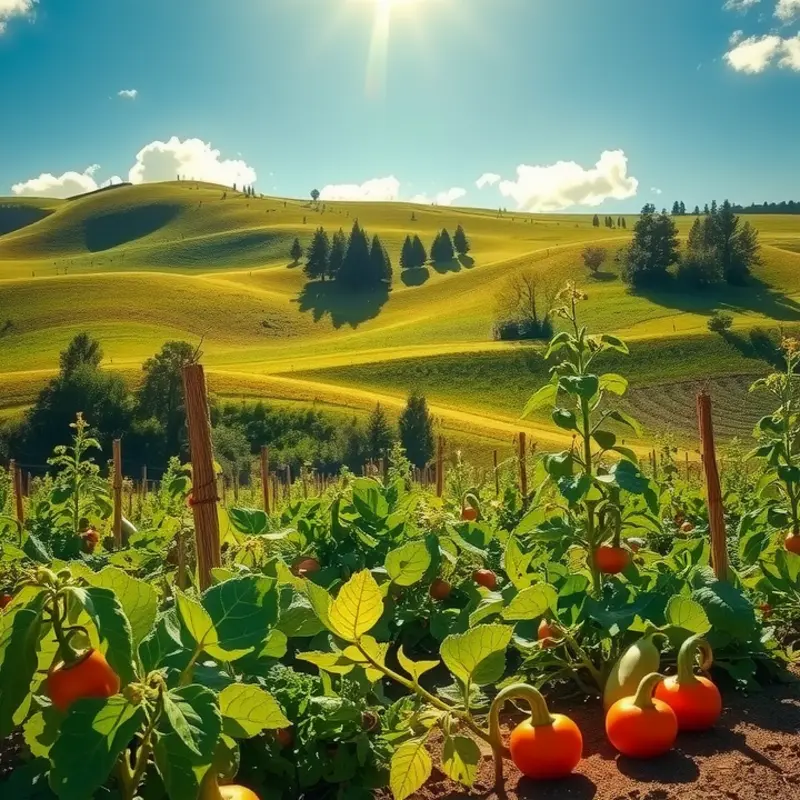 A scenic view highlighting abundant organic produce.