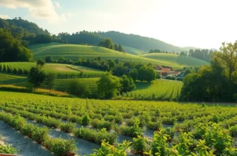 A scenic view of a lush garden filled with fresh fruits and vegetables, emphasizing organic growth and healthy eating.