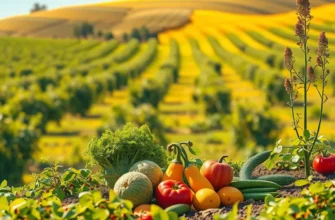 A beautiful sunlit orchard filled with an array of organic produce, emphasizing nature's abundance.