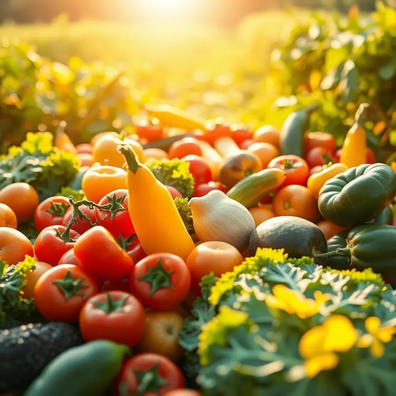 A sunlit field showcasing the abundance of nature’s fresh produce.