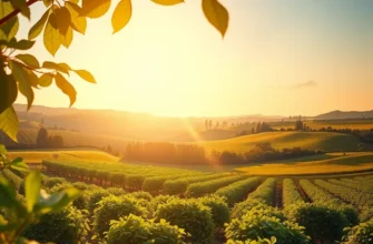 A vibrant, sunlit field filled with healthy fruits and vegetables, symbolizing nutrition.