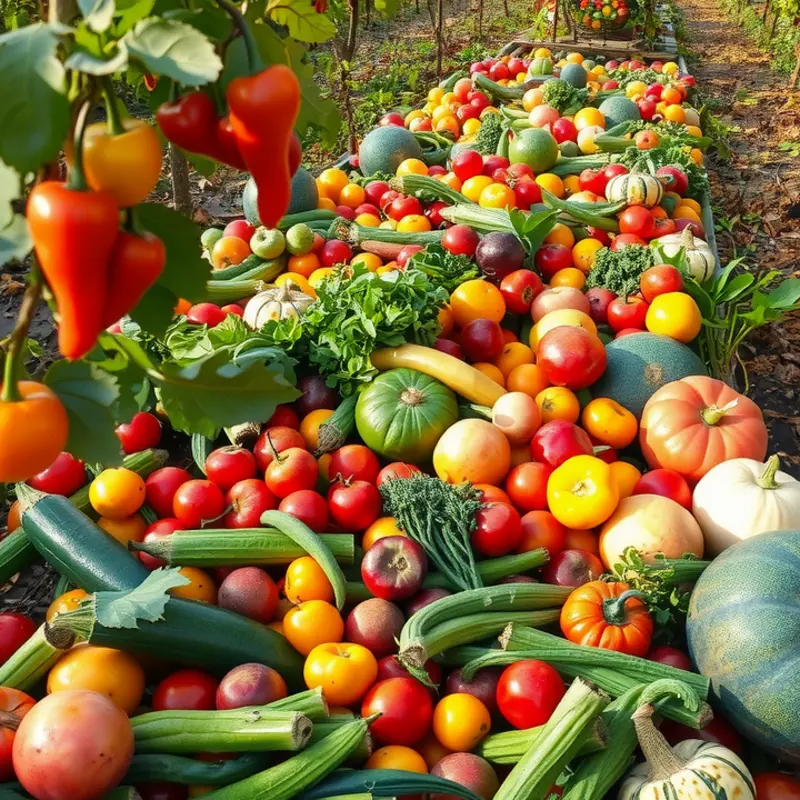 A vibrant field of organic produce representing the freshness of the Pegan diet.