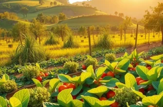 A scenic view of a field filled with vibrant organic produce.