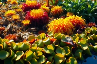 A sunlit field filled with organic vegetables and fruits growing alongside lush greenery.