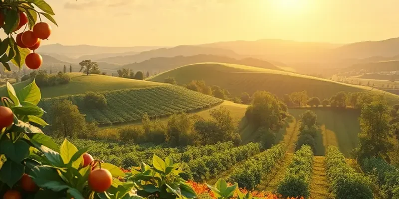 A lush field with vibrant organic produce, embodying the beauty of nature.