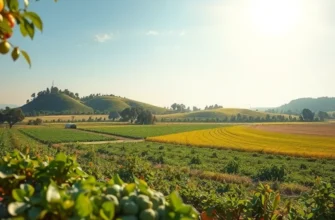 A vibrant natural landscape filled with fresh vegetables and fruits.
