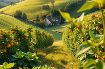 A serene landscape showcasing vibrant fruits and vegetables thriving in a natural setting, emphasizing nutrition.