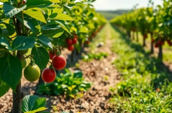 A vibrant landscape featuring a sunlit field filled with organic produce, highlighting the theme of healthy nutrition.