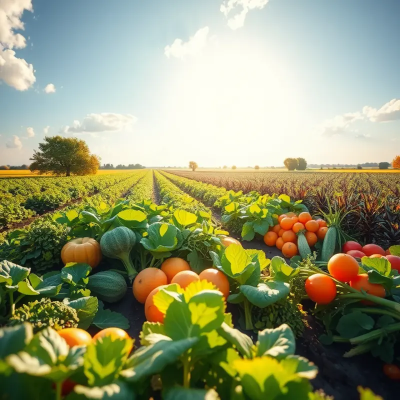 A sunlit field showcasing the abundance of nature’s fresh produce.