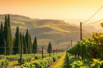 Photorealistic landscape of a sunny orchard displaying vibrant fresh produce.
