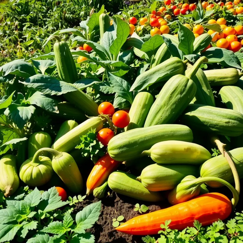 A vibrant garden showcasing fresh vegetables ready for culinary use.