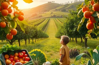 A picturesque field brimming with rich, organic produce in a natural setting.