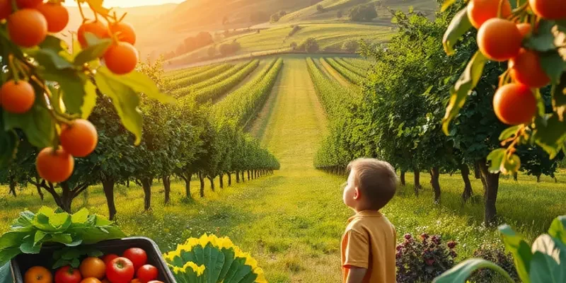 A picturesque field brimming with rich, organic produce in a natural setting.