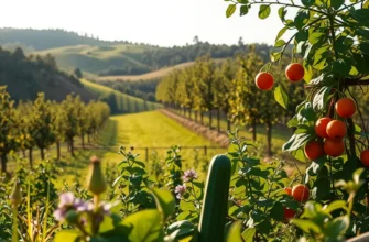 A scenic view of a lush, organic farm filled with colorful produce, embodying the essence of wholesome nutrition.