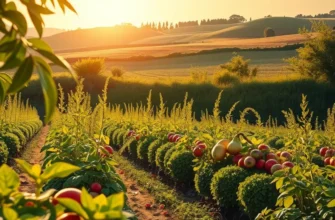 A stunning natural landscape featuring vibrant fields of produce, conveying the beauty of organic food sources.