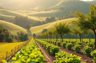 A vibrant landscape showcasing the abundance of nature with fresh fruits and vegetables.