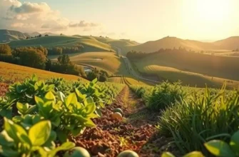 A beautiful view of an orchard featuring abundant organic produce in a natural setting.