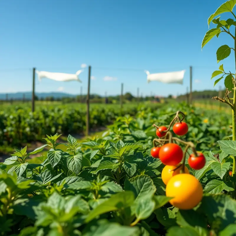 A vibrant field showcasing an assortment of natural produce.