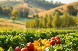 A picturesque field brimming with fruits and vegetables representing natural nourishment.