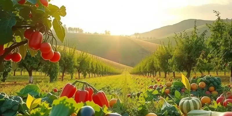 A scenic view of a natural field illustrating healthy nutrition and organic growth.