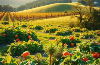 A picturesque organic landscape symbolizing sustainable food practices.