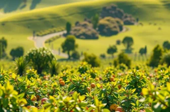A beautiful landscape filled with organic vegetables and fruits in a sunlit field, reflecting sustainable eating practices.