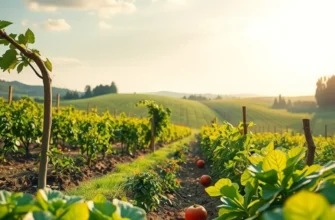 A breathtaking natural scene showcasing the beauty of organic produce in a sunlit field.