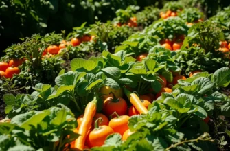 A vibrant field filled with fresh fruits and vegetables, symbolizing healthy meal preparation.